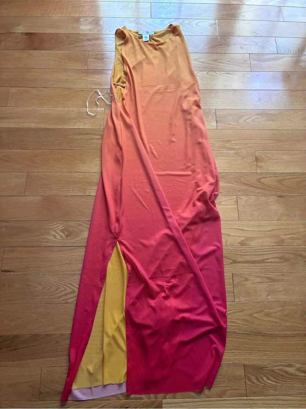 Caroline Constas Orange to Pink Ombre Swim Sleeveless Coverup NWT XS
